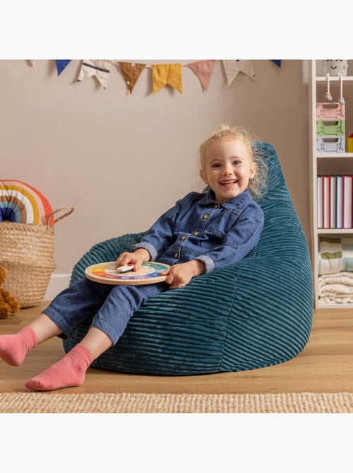 Pouf poire enfant à dossier haut velours côtelé - icon - Kiabi