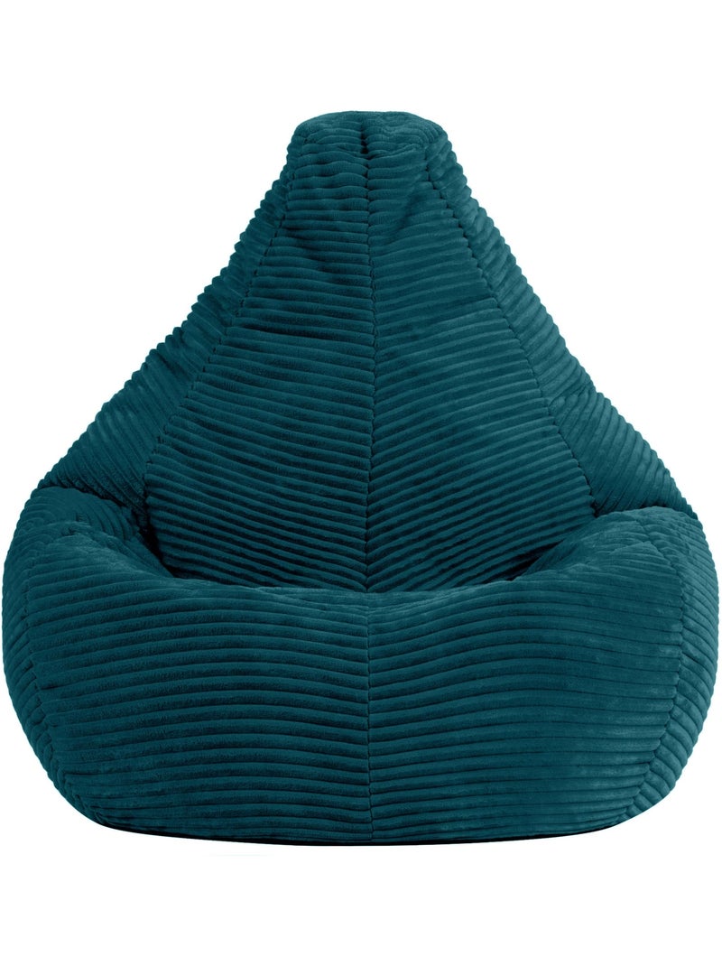 Pouf poire enfant à dossier haut velours côtelé - icon Bleu canard - Kiabi