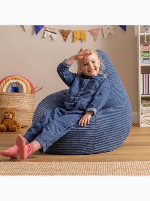Pouf poire enfant à dossier haut velours côtelé - icon - Kiabi