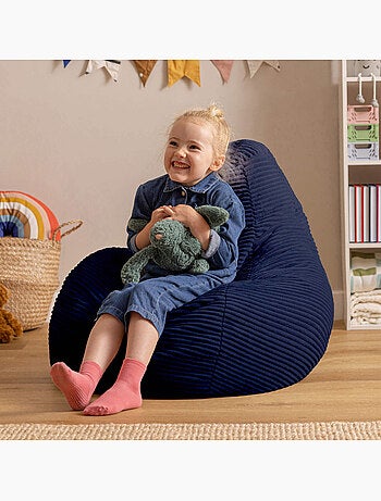 Pouf poire enfant à dossier haut velours côtelé - icon
