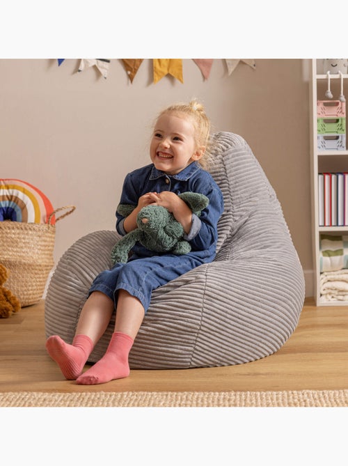 Pouf poire enfant à dossier haut velours côtelé - icon - Kiabi