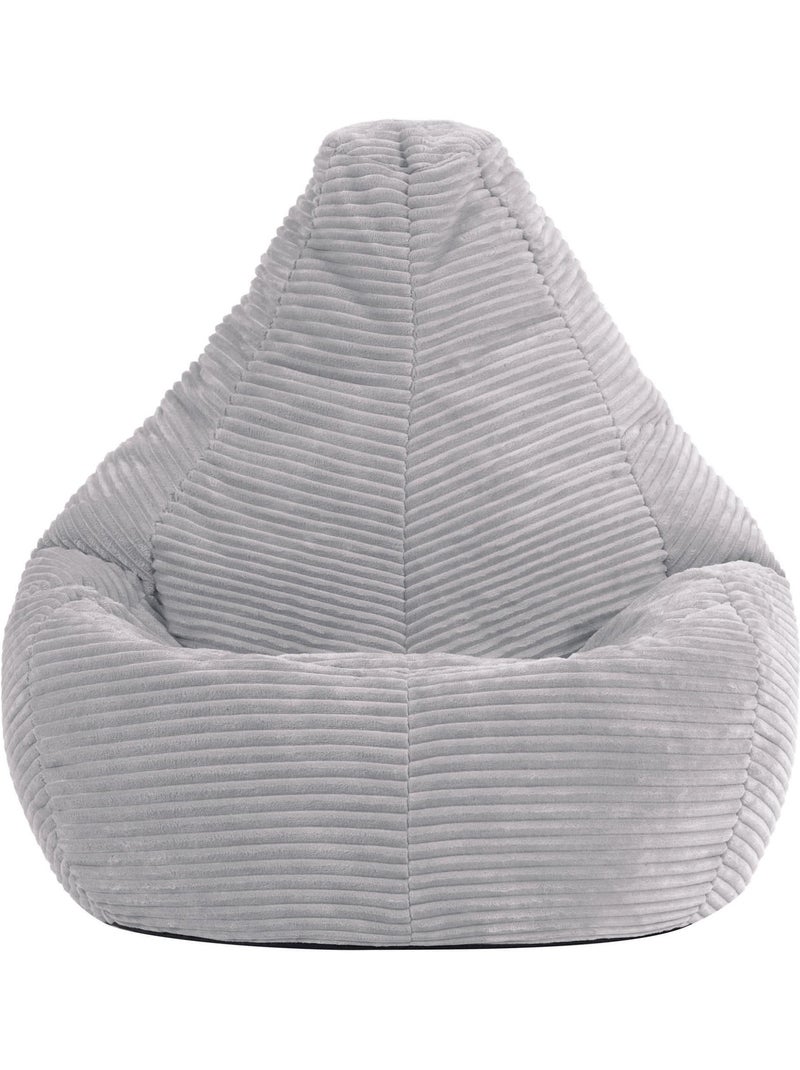 Pouf poire enfant à dossier haut velours côtelé - icon Gris clair - Kiabi