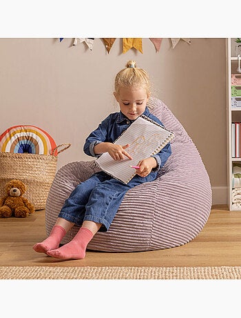 Pouf poire enfant à dossier haut velours côtelé - icon