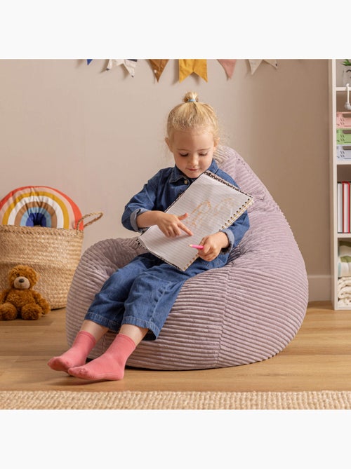 Pouf poire enfant à dossier haut velours côtelé - icon - Kiabi