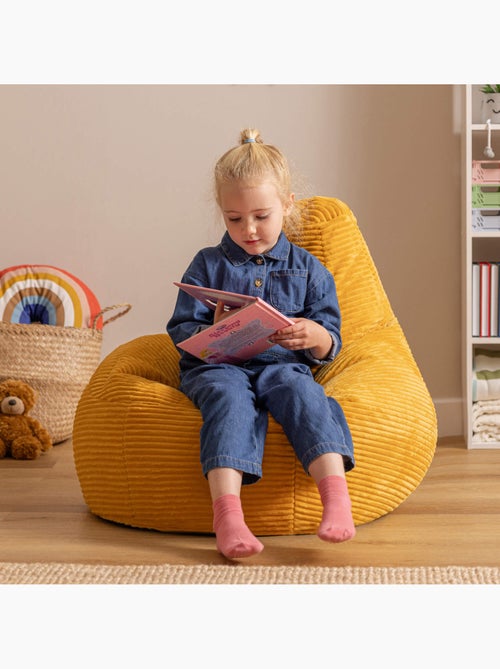 Pouf poire enfant à dossier haut velours côtelé - icon - Kiabi