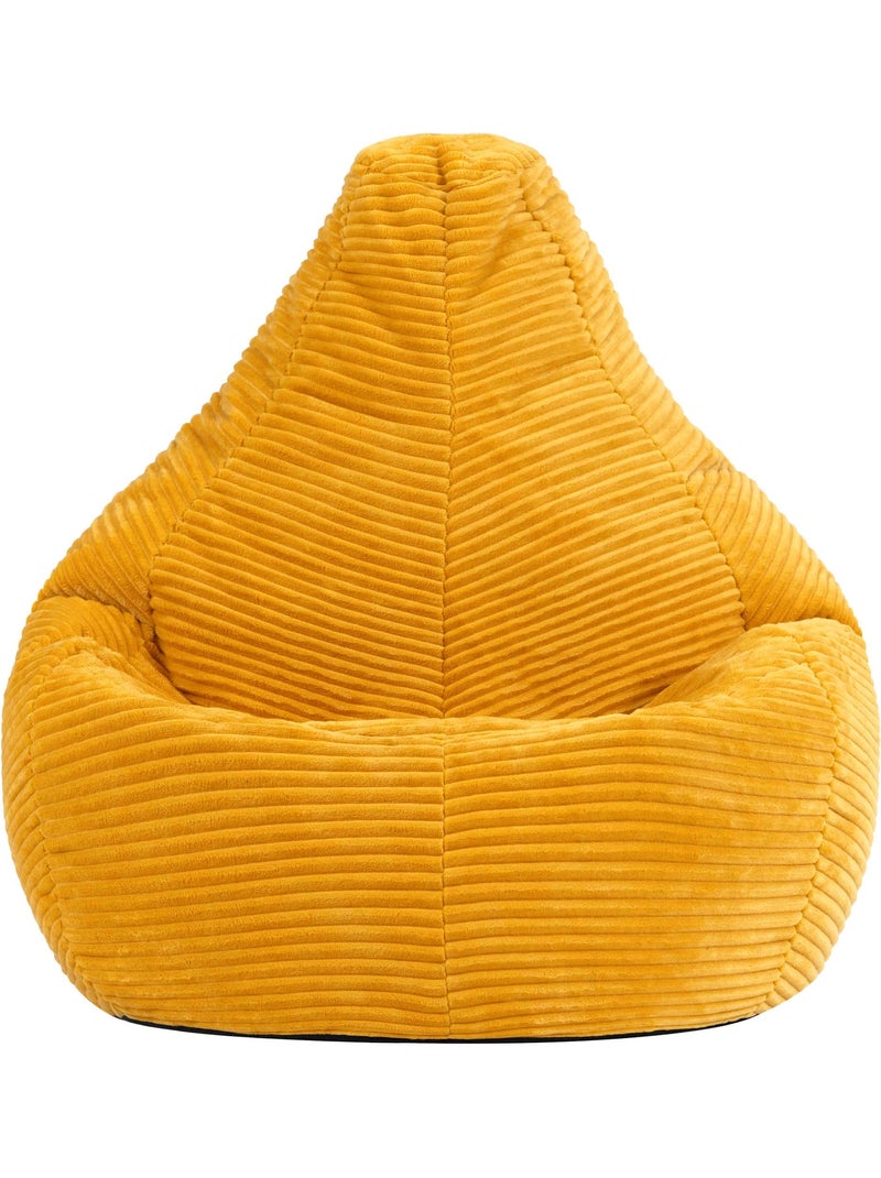 Pouf poire enfant à dossier haut velours côtelé - icon Ocre - Kiabi