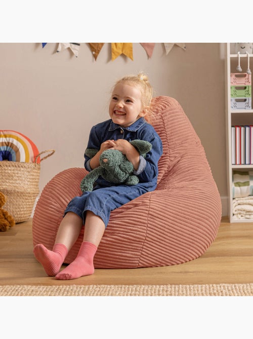 Pouf poire enfant à dossier haut velours côtelé - icon - Kiabi