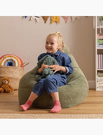 Pouf poire enfant à dossier haut velours côtelé - icon