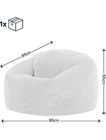 Pouf poire fauteuil classique kingston en velours côtelé - icon