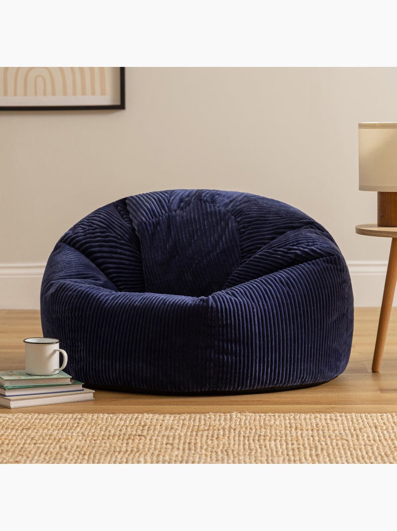 Pouf poire fauteuil classique kingston en velours côtelé - icon Bleu marine - Kiabi