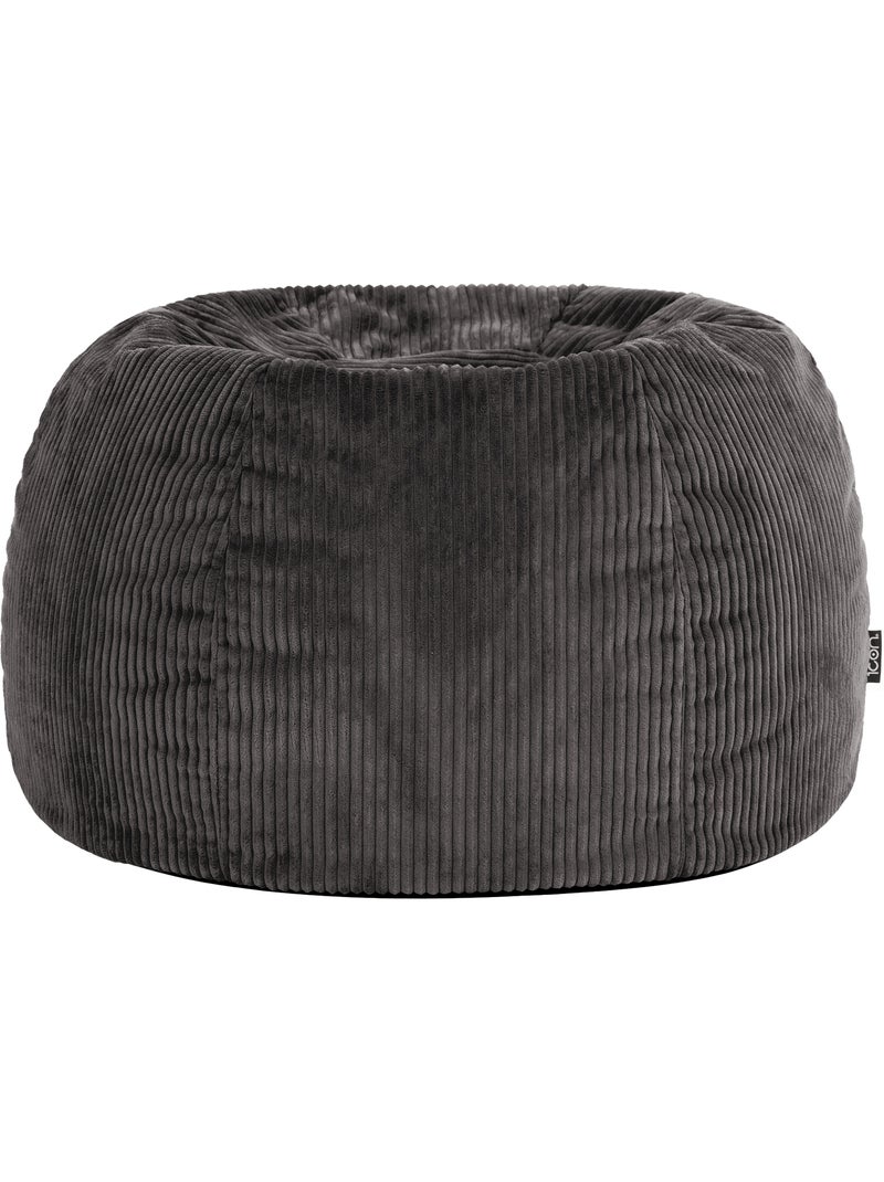 Pouf poire fauteuil classique kingston en velours côtelé - icon gris anthracite - Kiabi