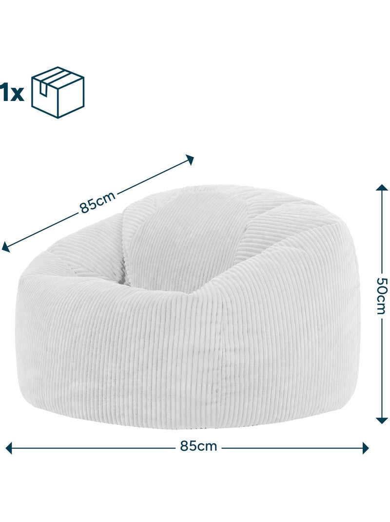 Pouf poire fauteuil classique kingston en velours côtelé - icon Gris clair - Kiabi