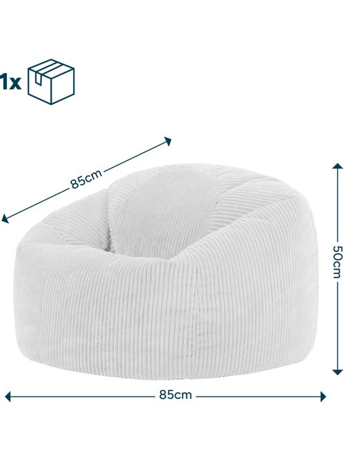 Pouf poire fauteuil classique kingston en velours côtelé - icon - Kiabi