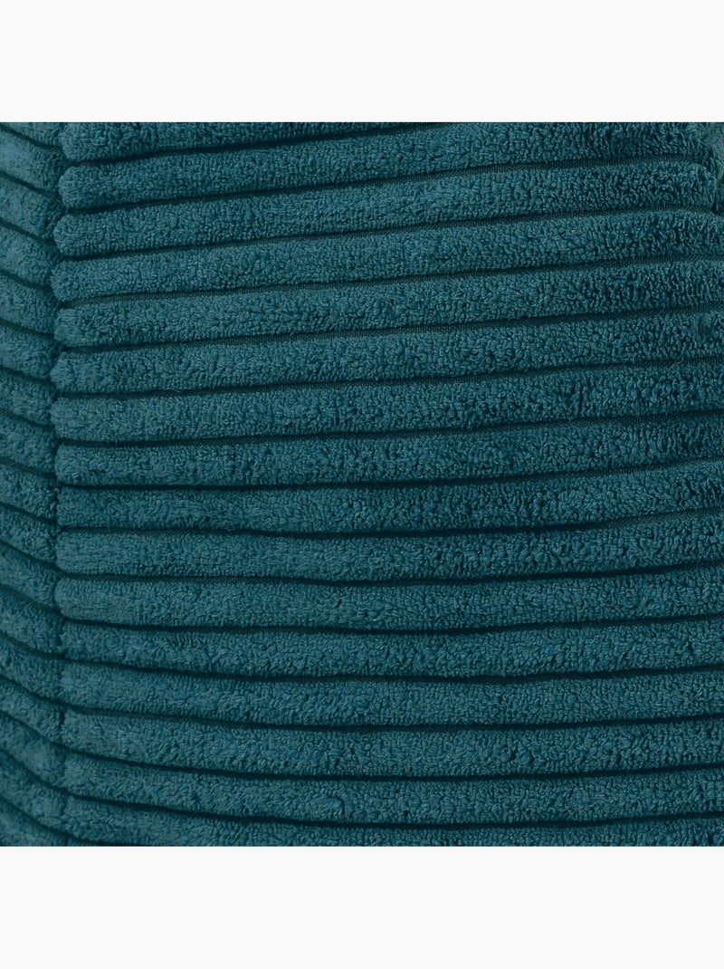 Pouf poire fauteuil classique kingston et repose-pied carré amara en velours côtelé - icon Bleu canard - Kiabi