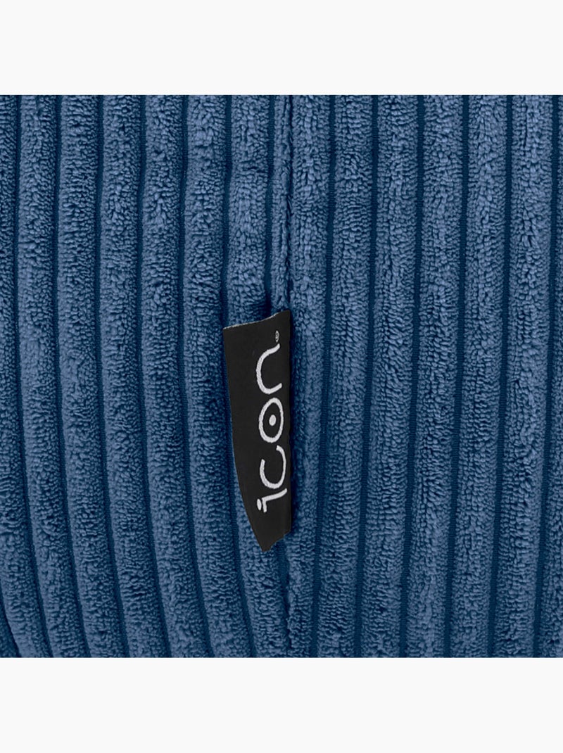 Pouf poire fauteuil classique kingston et repose-pied carré amara en velours côtelé - icon Bleu jean - Kiabi