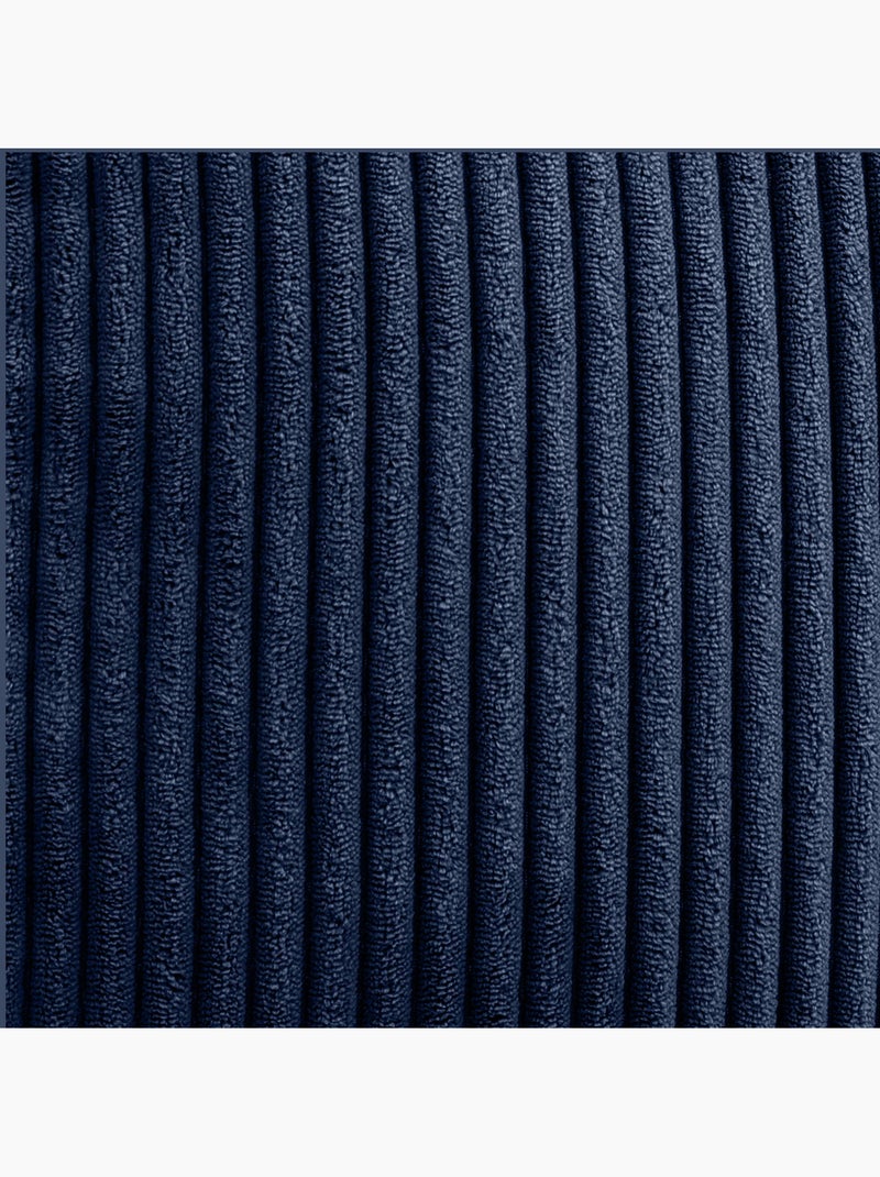 Pouf poire fauteuil classique kingston et repose-pied carré amara en velours côtelé - icon Bleu marine - Kiabi