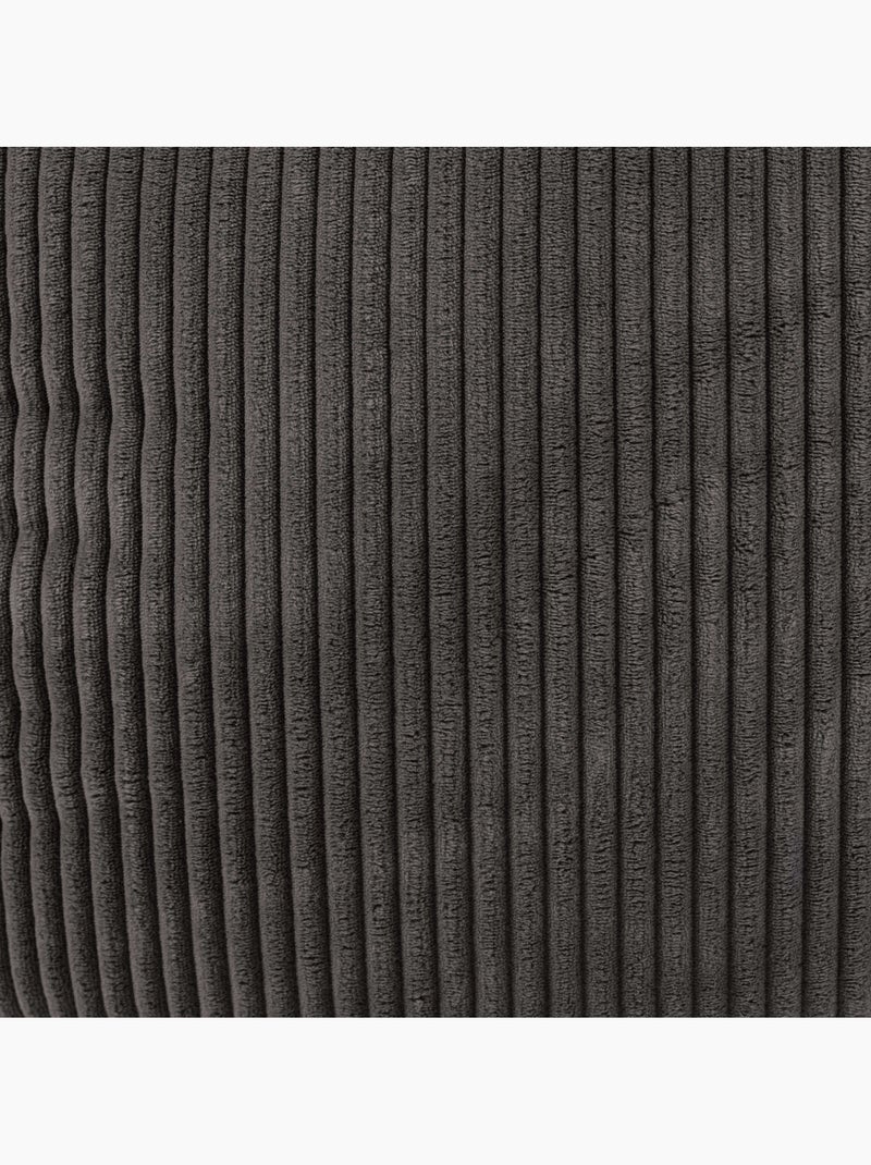 Pouf poire fauteuil classique kingston et repose-pied carré amara en velours côtelé - icon gris anthracite - Kiabi