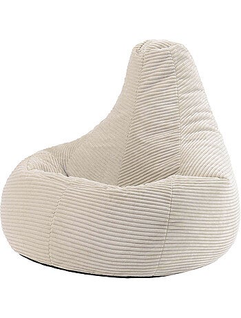 Pouf poire fauteuil dalton à dossier haut en velours côtelé - icon
