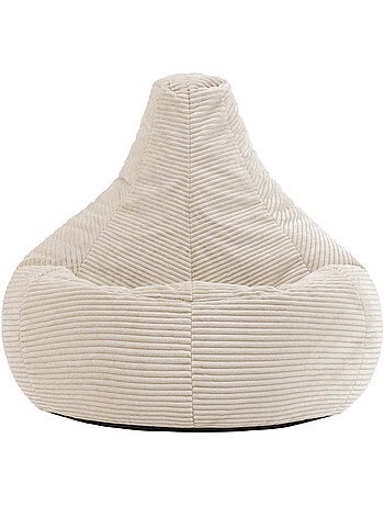 Pouf poire fauteuil dalton à dossier haut en velours côtelé - icon