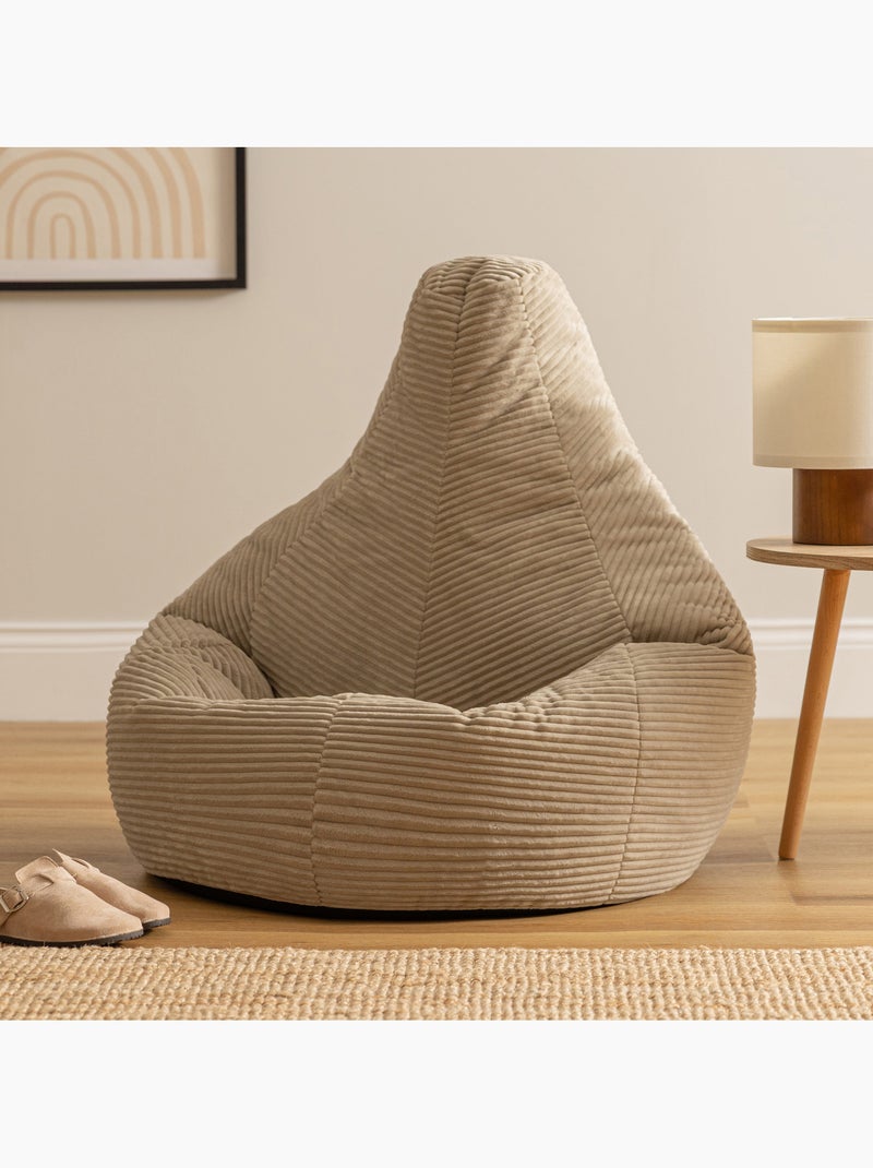 Pouf poire fauteuil dalton à dossier haut en velours côtelé - icon Beige - Kiabi