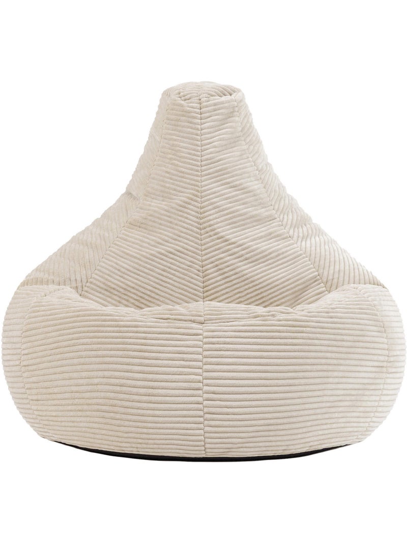 Pouf poire fauteuil dalton à dossier haut en velours côtelé - icon Beige - Kiabi