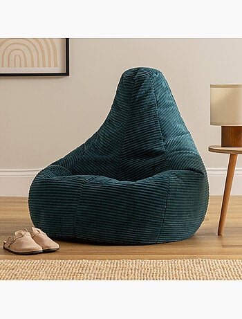 Pouf poire fauteuil dalton à dossier haut en velours côtelé - icon