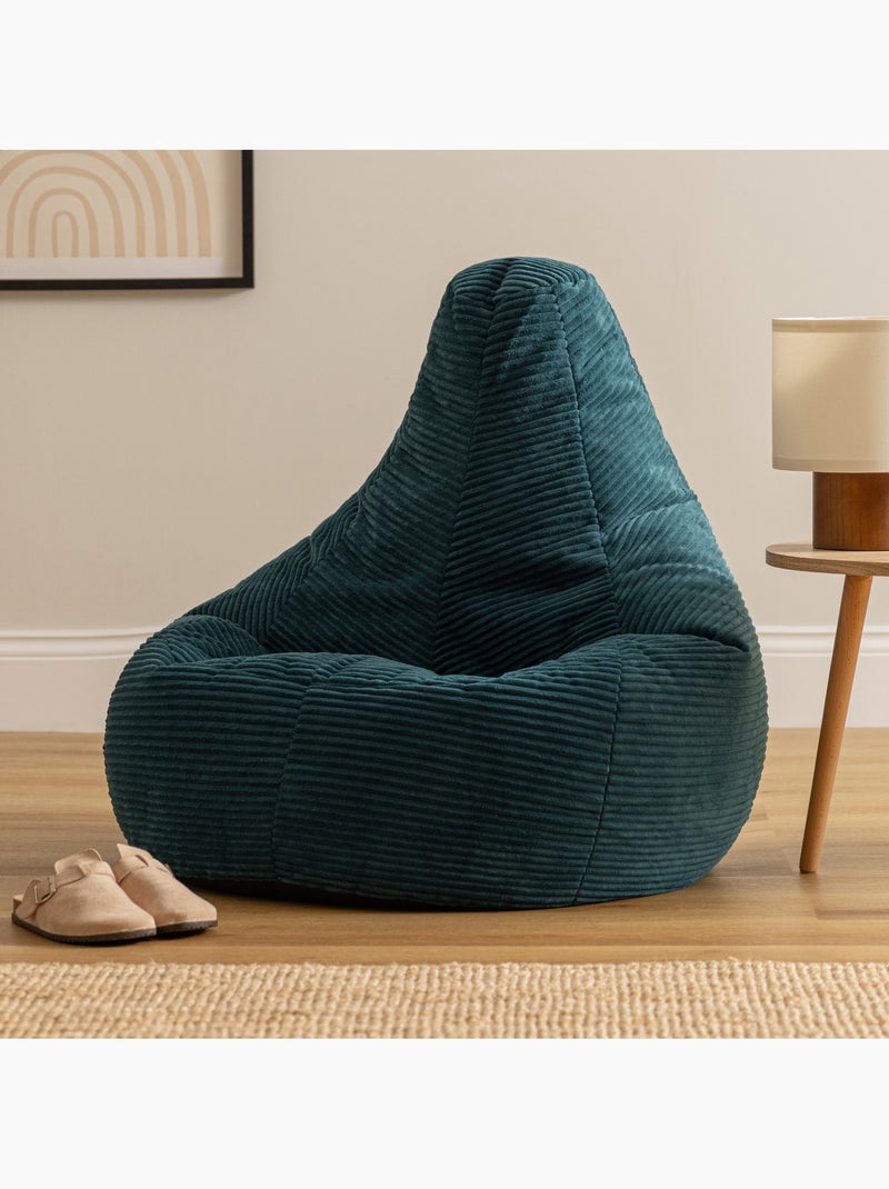Pouf poire fauteuil dalton à dossier haut en velours côtelé - icon Bleu canard - Kiabi