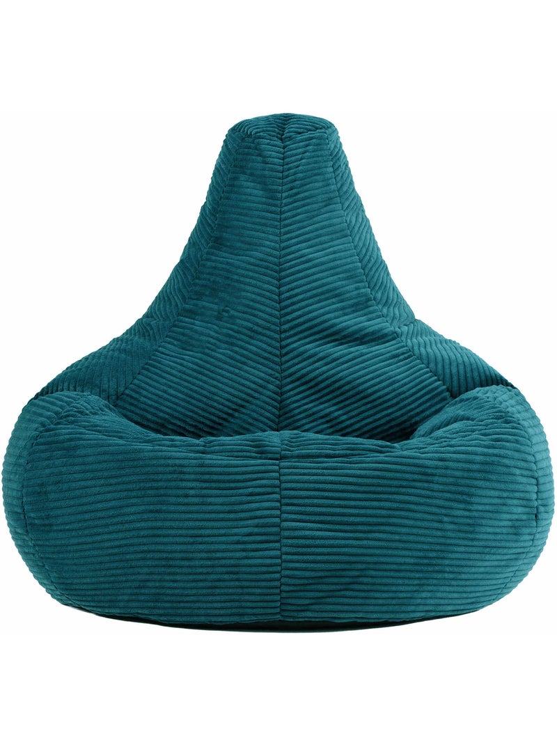 Pouf poire fauteuil dalton à dossier haut en velours côtelé - icon Bleu canard - Kiabi