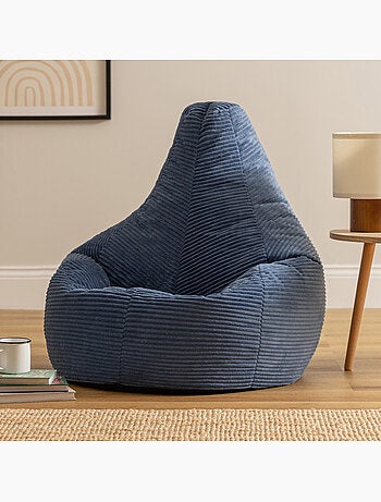 Pouf poire fauteuil dalton à dossier haut en velours côtelé - icon
