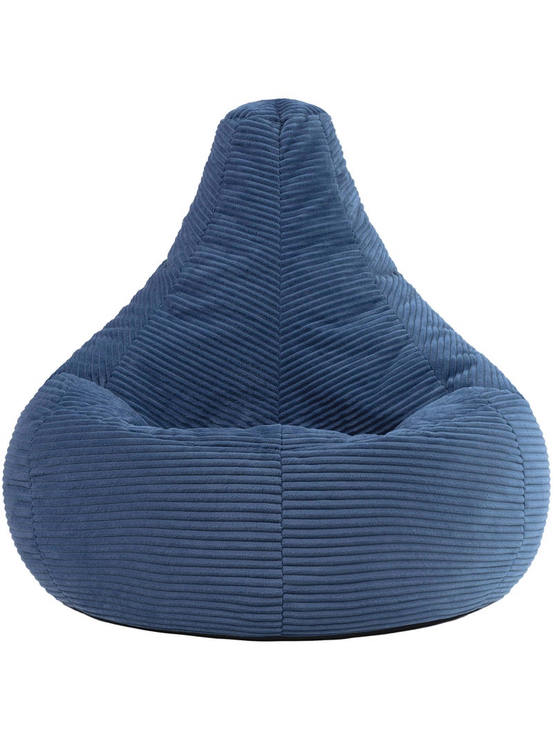 Pouf poire fauteuil dalton à dossier haut en velours côtelé - icon Bleu jean - Kiabi
