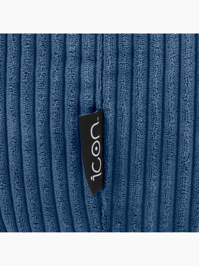 Pouf poire fauteuil dalton à dossier haut en velours côtelé - icon Bleu jean - Kiabi