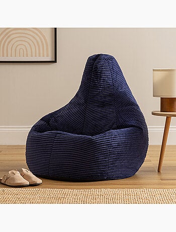 Pouf poire fauteuil dalton à dossier haut en velours côtelé - icon