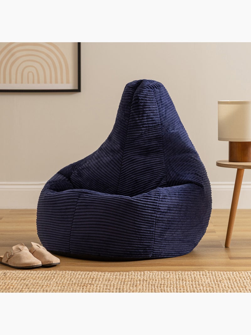 Pouf poire fauteuil dalton à dossier haut en velours côtelé - icon Bleu marine - Kiabi