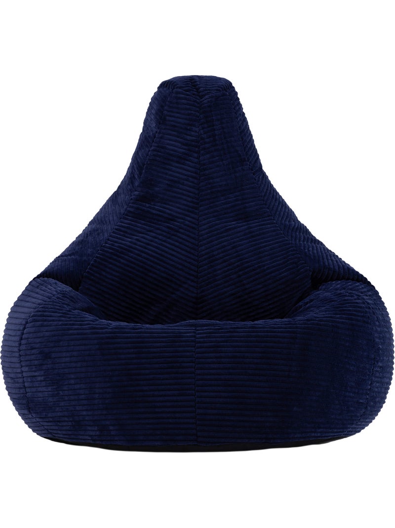Pouf poire fauteuil dalton à dossier haut en velours côtelé - icon Bleu marine - Kiabi