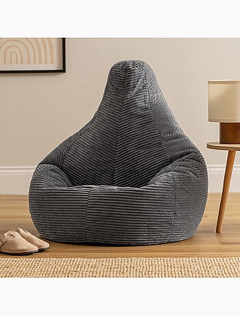 Pouf poire fauteuil dalton à dossier haut en velours côtelé - icon