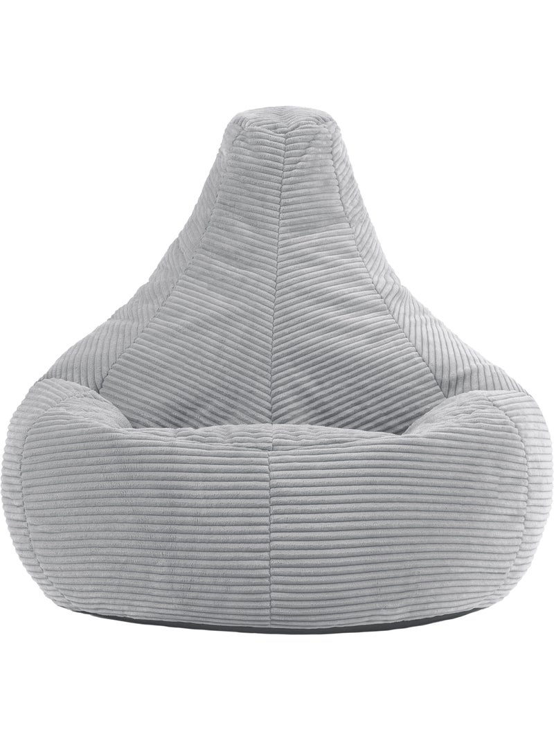 Pouf poire fauteuil dalton à dossier haut en velours côtelé - icon Gris clair - Kiabi