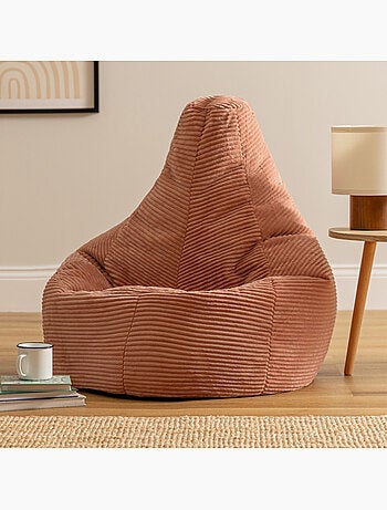 Pouf poire fauteuil dalton à dossier haut en velours côtelé - icon