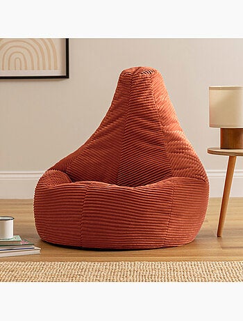 Pouf poire fauteuil dalton à dossier haut en velours côtelé - icon