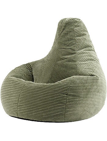Pouf poire fauteuil dalton à dossier haut en velours côtelé - icon