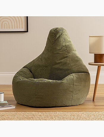 Pouf poire fauteuil dalton à dossier haut en velours côtelé - icon