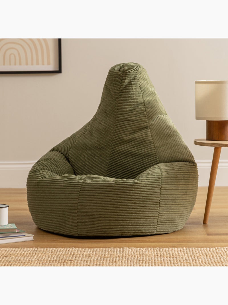 Pouf poire fauteuil dalton à dossier haut en velours côtelé - icon Vert Sauge - Kiabi