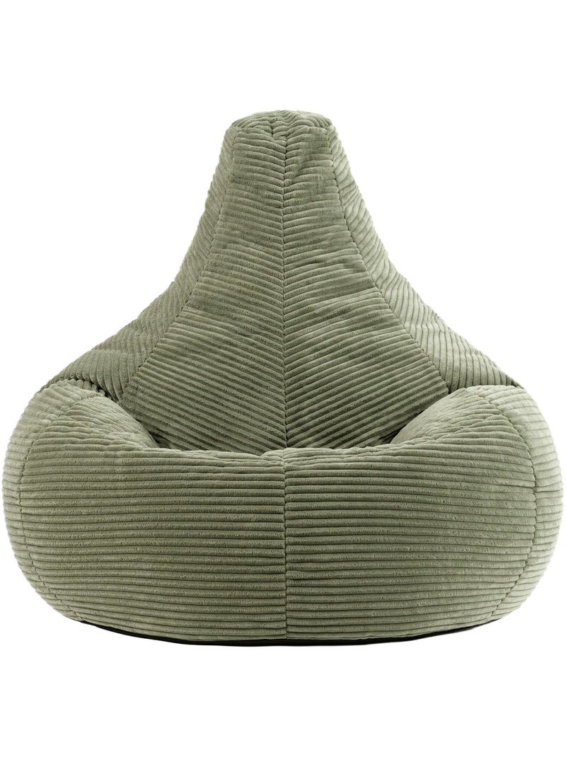 Pouf poire fauteuil dalton à dossier haut en velours côtelé - icon Vert Sauge - Kiabi
