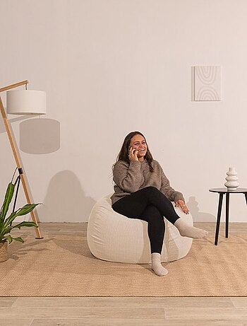 Pouf poire velours côtelé - Déhoussable et Transportable - Bananair