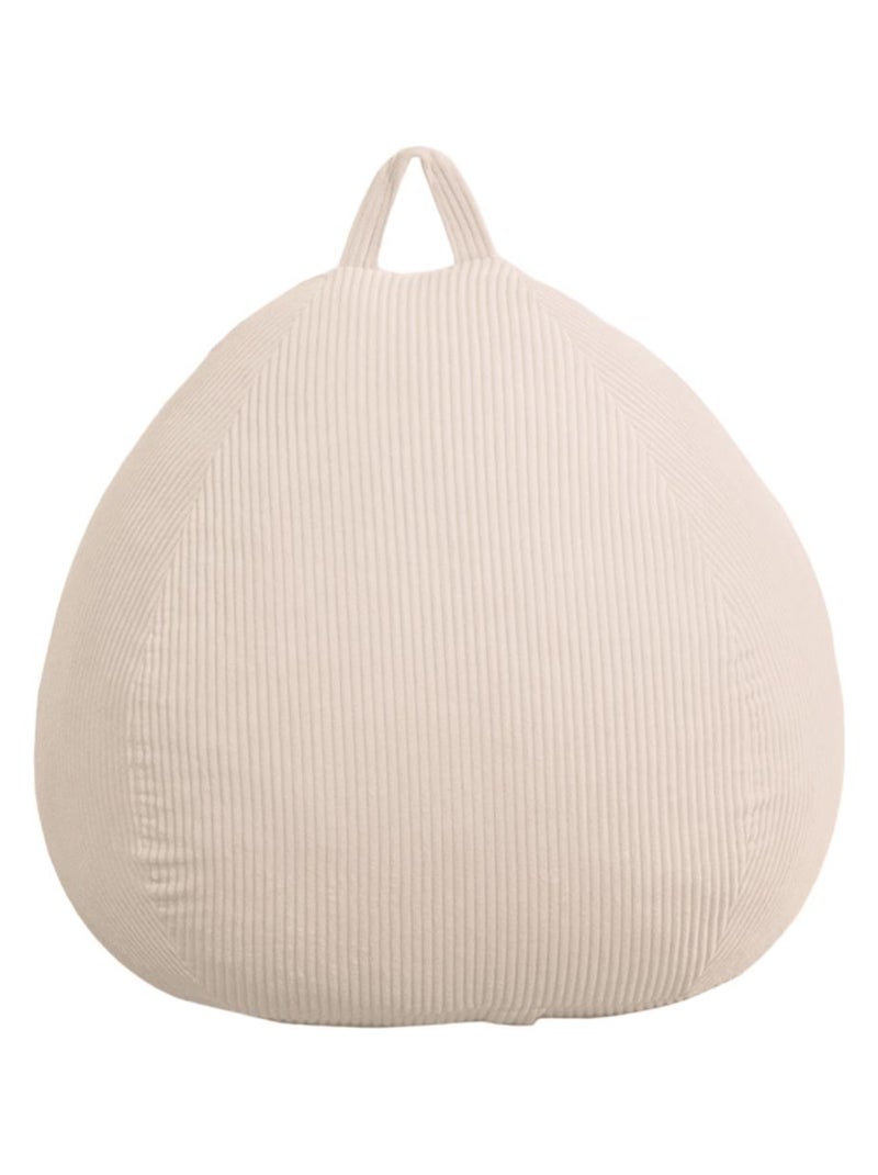 Pouf poire velours côtelé - Déhoussable et Transportable - Bananair Blanc - Kiabi