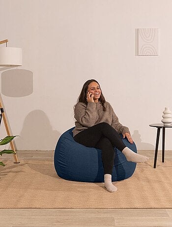 Pouf poire velours côtelé - Déhoussable et Transportable - Bananair