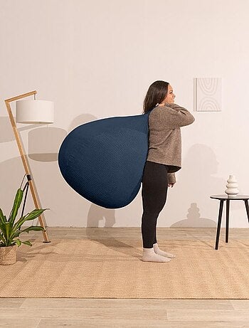 Pouf poire velours côtelé - Déhoussable et Transportable - Bananair