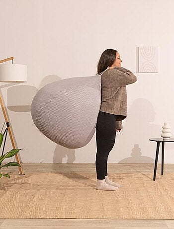 Pouf poire velours côtelé - Déhoussable et Transportable - Bananair