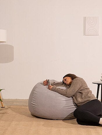 Pouf poire velours côtelé - Déhoussable et Transportable - Bananair
