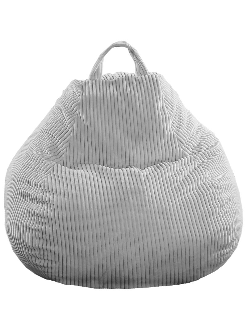 Pouf poire velours côtelé - Déhoussable et Transportable - Bananair Gris clair - Kiabi