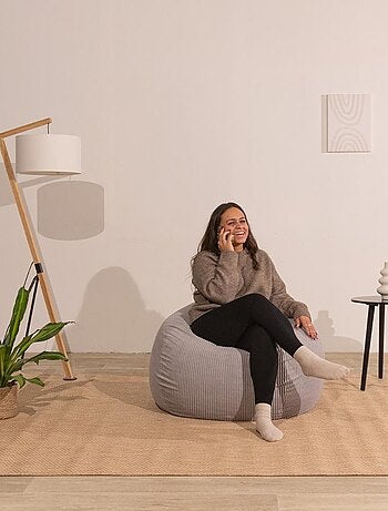 Pouf poire velours côtelé - Déhoussable et Transportable - Bananair